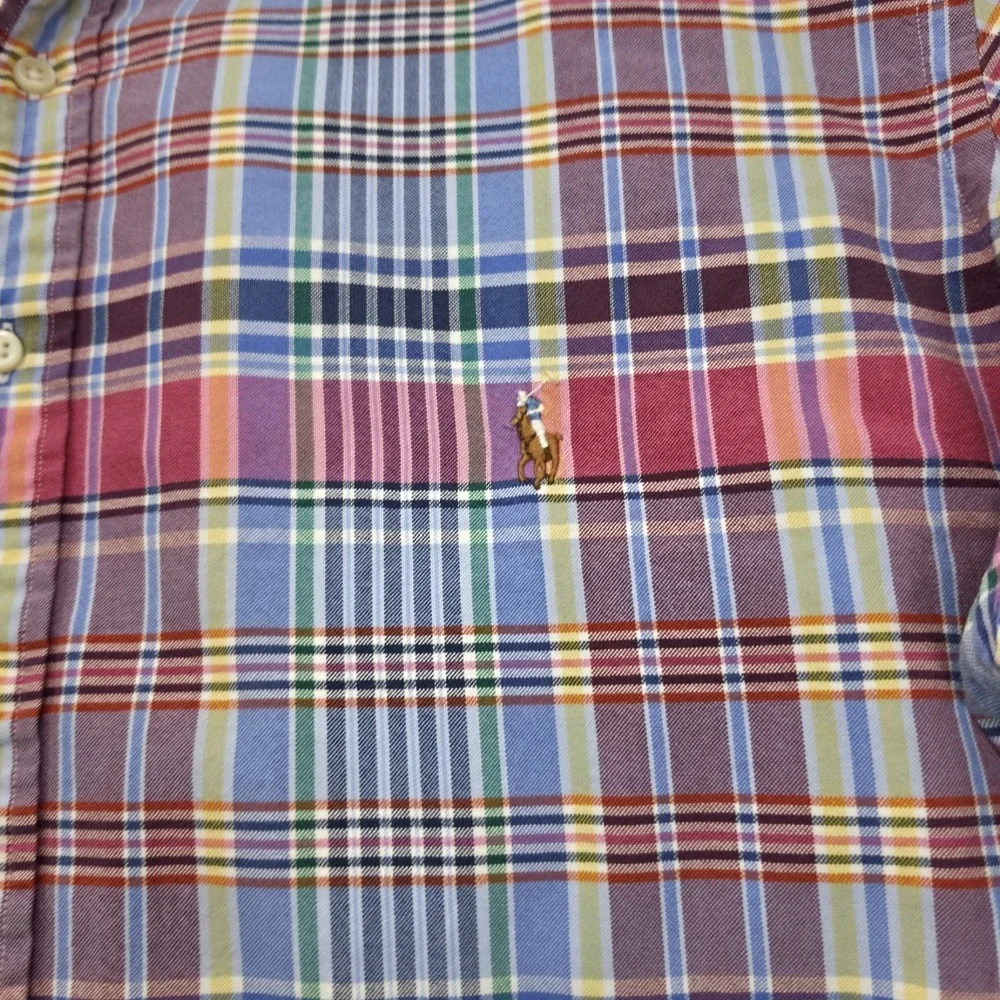 Ralph Lauren Mens Multicolor Plaid Classic Fit Button Down 2XB Colored Pony